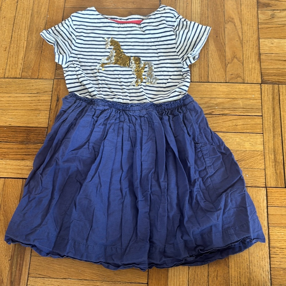 Mini Boden Unicorn Sequin Stripe Dress